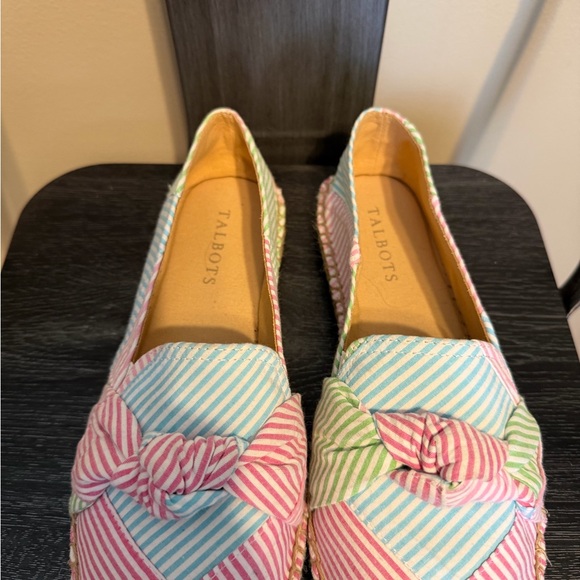 Talbots Pastel Striped Espadrilles with Bow Sz 7.5 - Picture 3 of 14